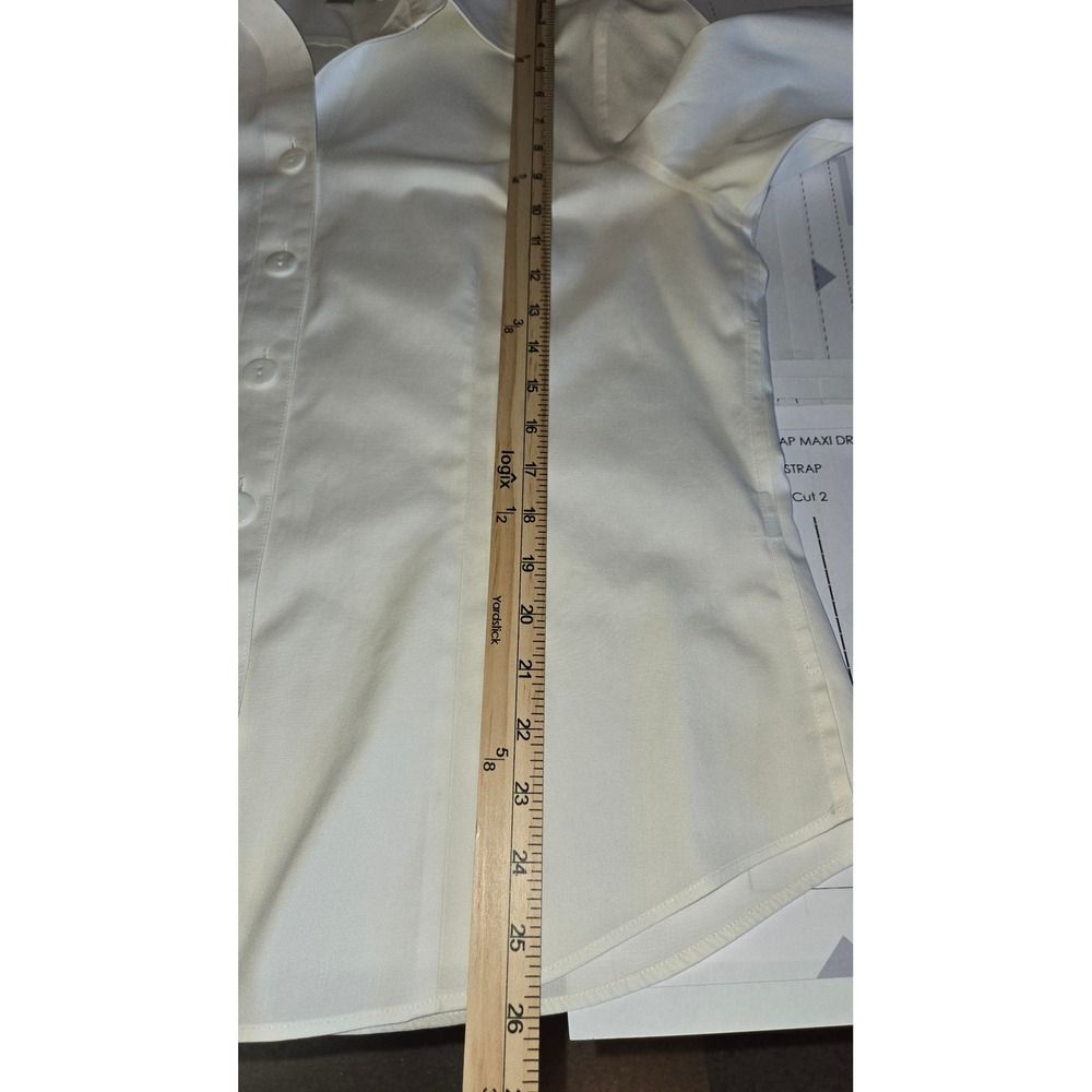 Coldwater Creek White Cotton Button Down Shirt Long Sleeve Tailored Fit Large - Picture 8 of 8